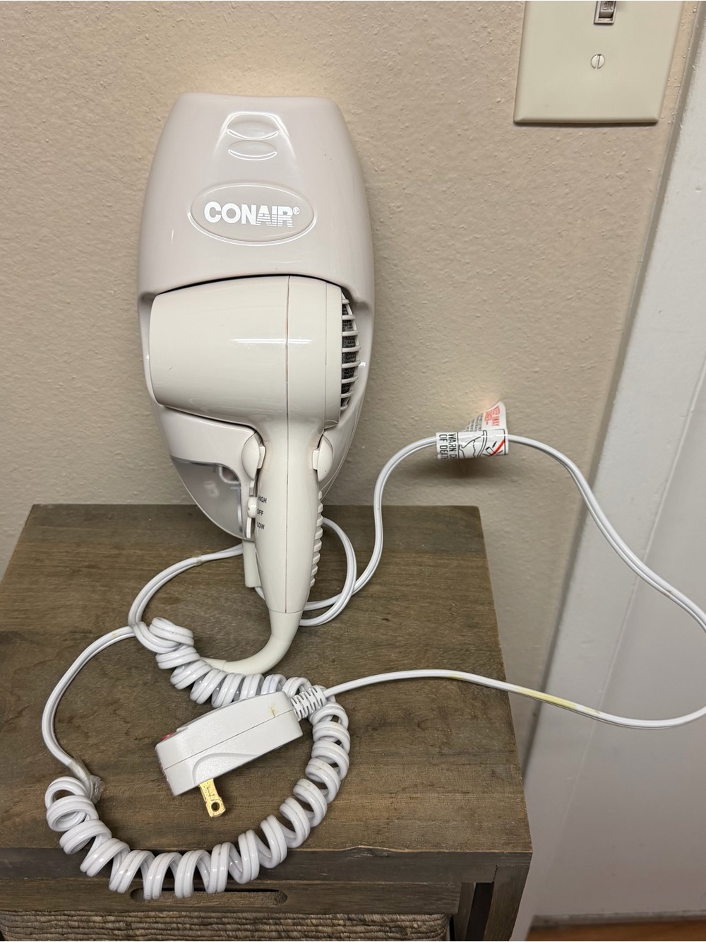 Conair Wall-Mount Hair Dryer in White